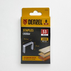 Denzel Скобы, 8 мм, для мебельного степлера, тип 53, 2000 шт.  в Железногорске
