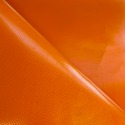 Ткань ПВХ 450 гр/м2, Оранжевый (Ширина 160см), на отрез  в Железногорске