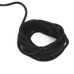 Шнур для одежды тип 2, цвет Чёрный (плетено-вязаный/полиэфир)  в Железногорске